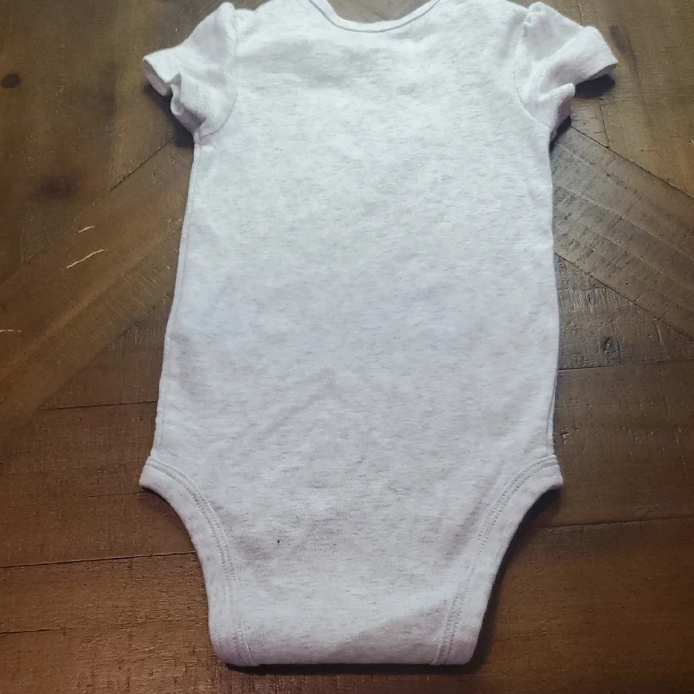 🐻 Carter's Light Gray Bodysuit with Orange Floral Print